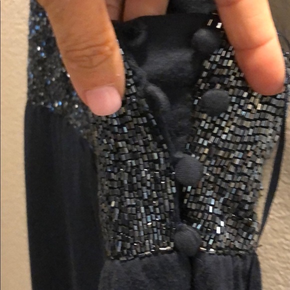 Beaded Navy Racerback Top - Small - Picture 4 of 5